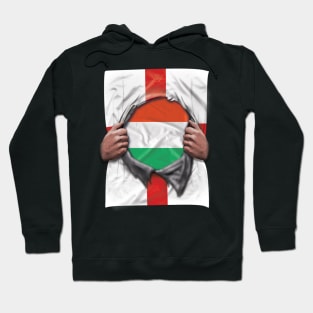 Hungary Flag English Flag Ripped Open - Gift for Hungarian From Hungary Hoodie